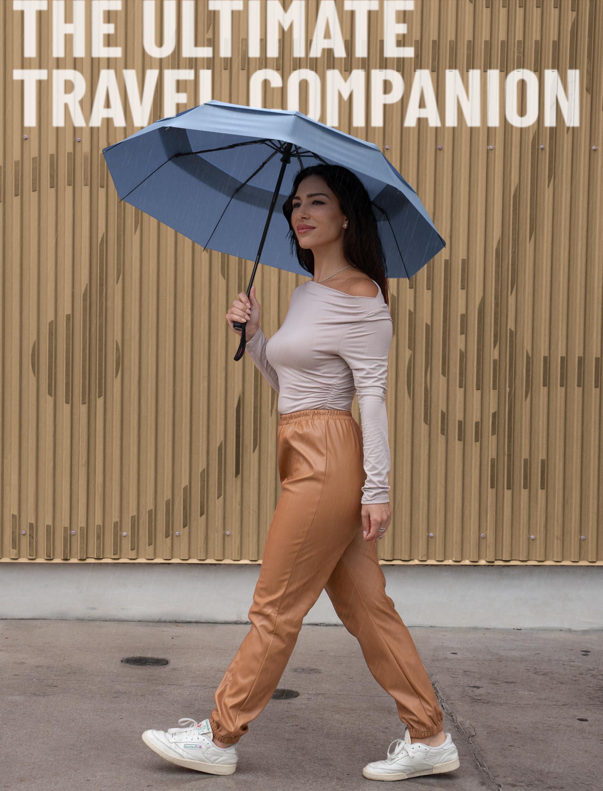 Repel Umbrella REPEL Windproof Travel Umbrella - Compact & Withstands Winds up to 85MPH, Strongest Premium Auto Folding Umbrella for Rain and Sun - Durable, Light & Portable for Women & Men, Fits Backpack & Cars