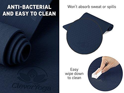 Clever Yoga Clever Yoga Mat BetterGrip Eco-Friendly Recyclable Non-Slip and Durable TPE 6mm or 1/4\" Thick - (Black)