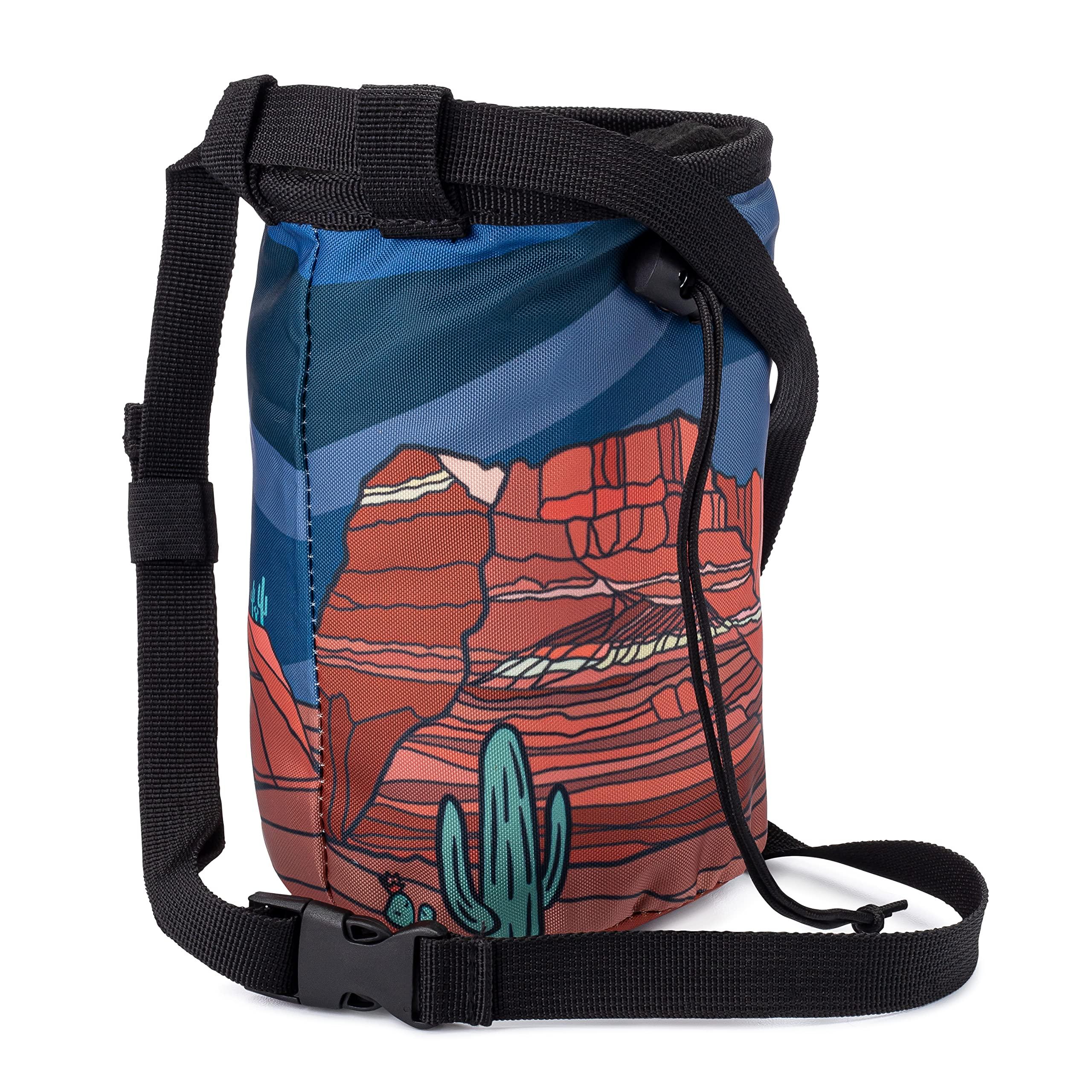 Oso Supply Co OSO Supply - Climbing Chalk Bag for Adults and Kids, Drawstring Closure, Adjustable Waist Belt, Indoor/Outdoor Training, Rock Climbing, Bouldering, Weightlifting (Grand Canyon)