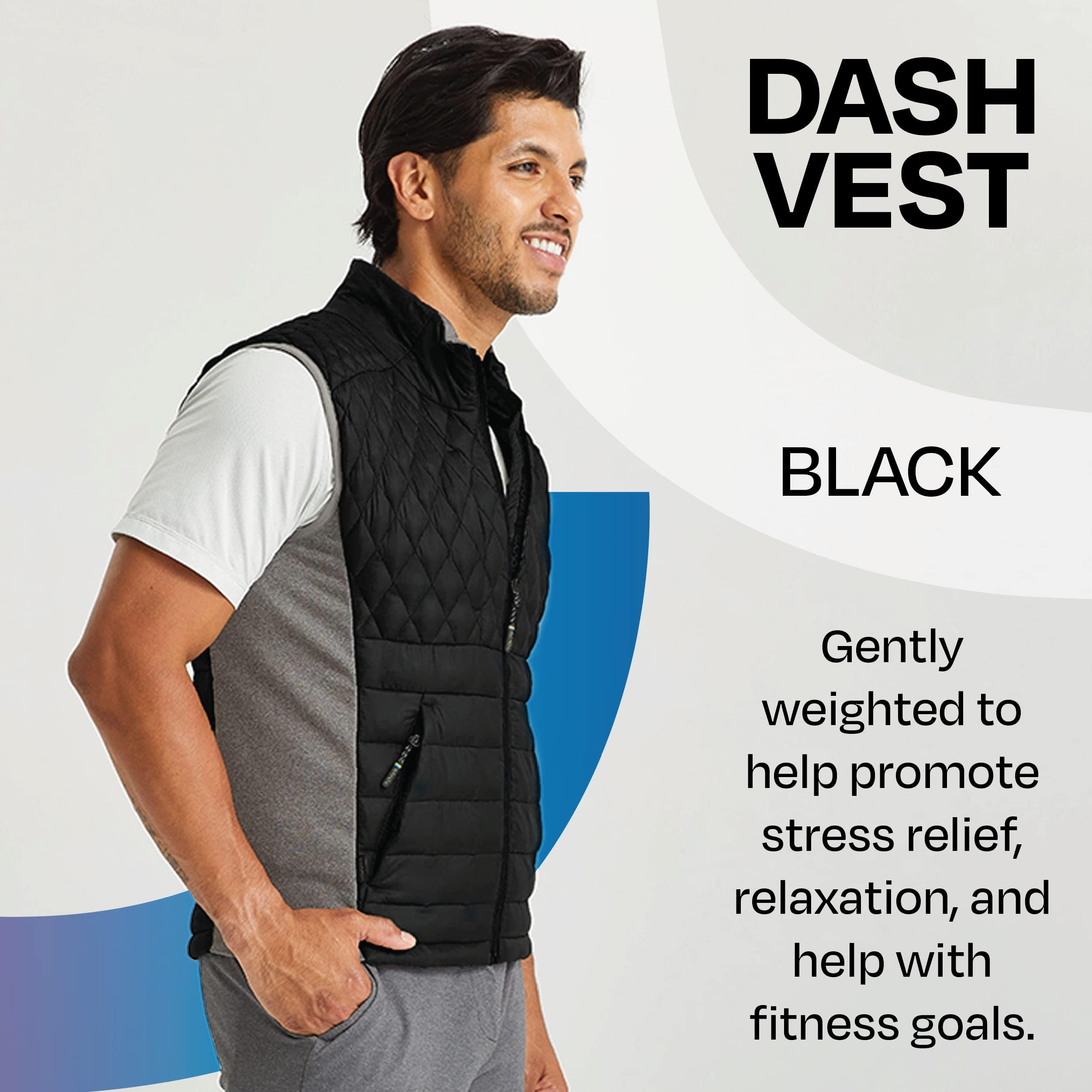 PYVOT PYVOT Mens Dash Weighted Quilted Vest, Weighted Blanket Inspired Clothing for Sensory Issues, Fitness, Stress Relief and Relaxation, Small Size, Black