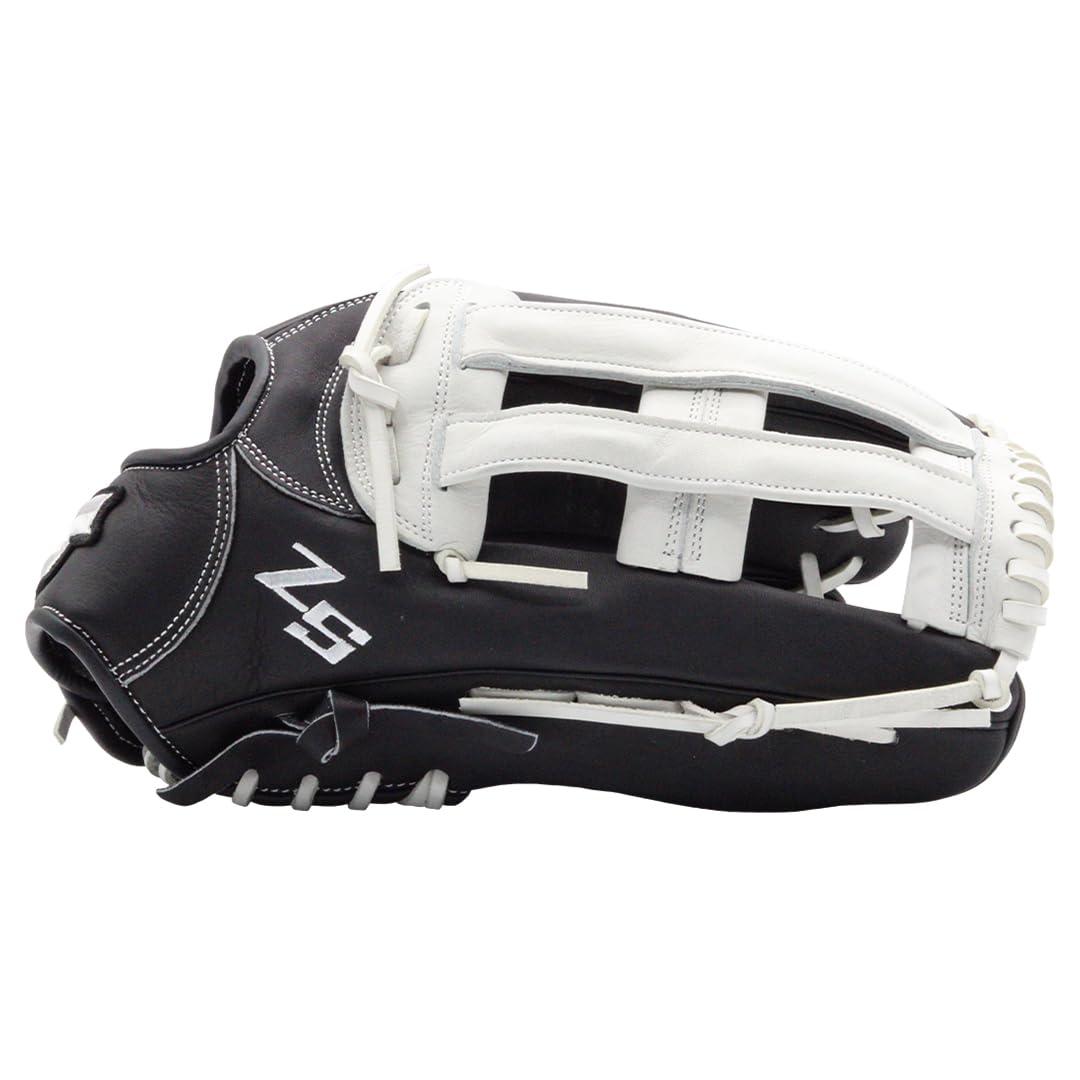 SSK SSK ZSLOW DIMPLE Slowpitch Softball Glove Game Ready 12.5 - 13 - 13.5 - 14 Right & Hand Left Hand Throw (Black/White, 14" - Right Hand Throw)
