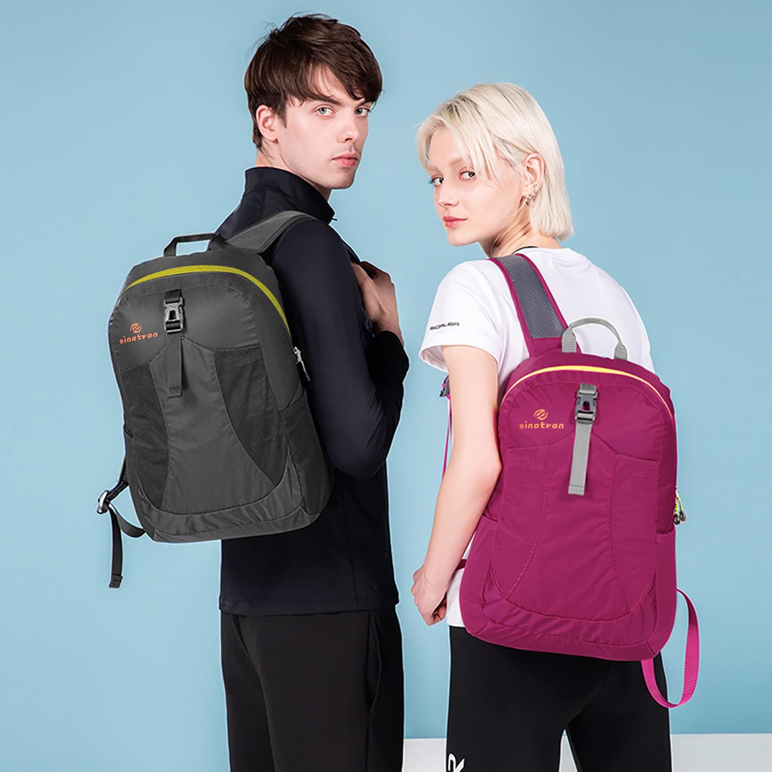 sinotron sinotron Lightweight Packable Backpack, Small Foldable Hiking Backpack Day Pack for Travel Camping Outdoor Vacation (Red)