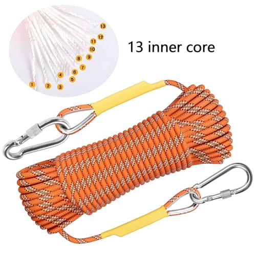 X XBEN X XBEN Outdoor Climbing Rope 10M (32ft) Rock Climbing Rope, Escape Rope Climbing Equipment Fire Rescue Parachute Rope (32 Foot) - Orange