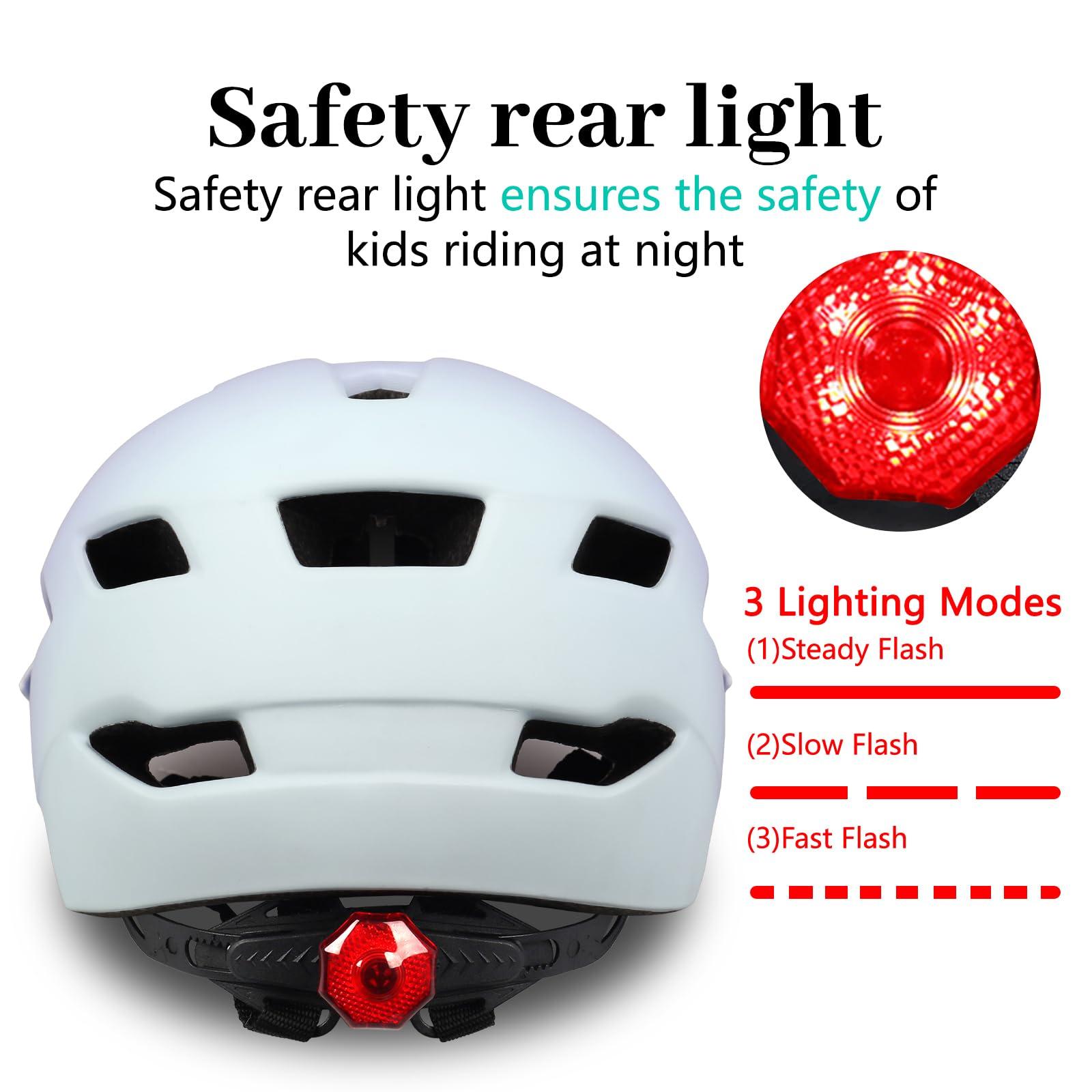 Bilaki Kids Bike Helmet, Youth Toddler Boys Girls Helmets, 2 Size Adjustable for Ages 2-3-5-8-14 Years, Child Helmet with Visor and LED Light, Lightweight Multi-Sport Bicycle Scooter Skate Cycling Helmets