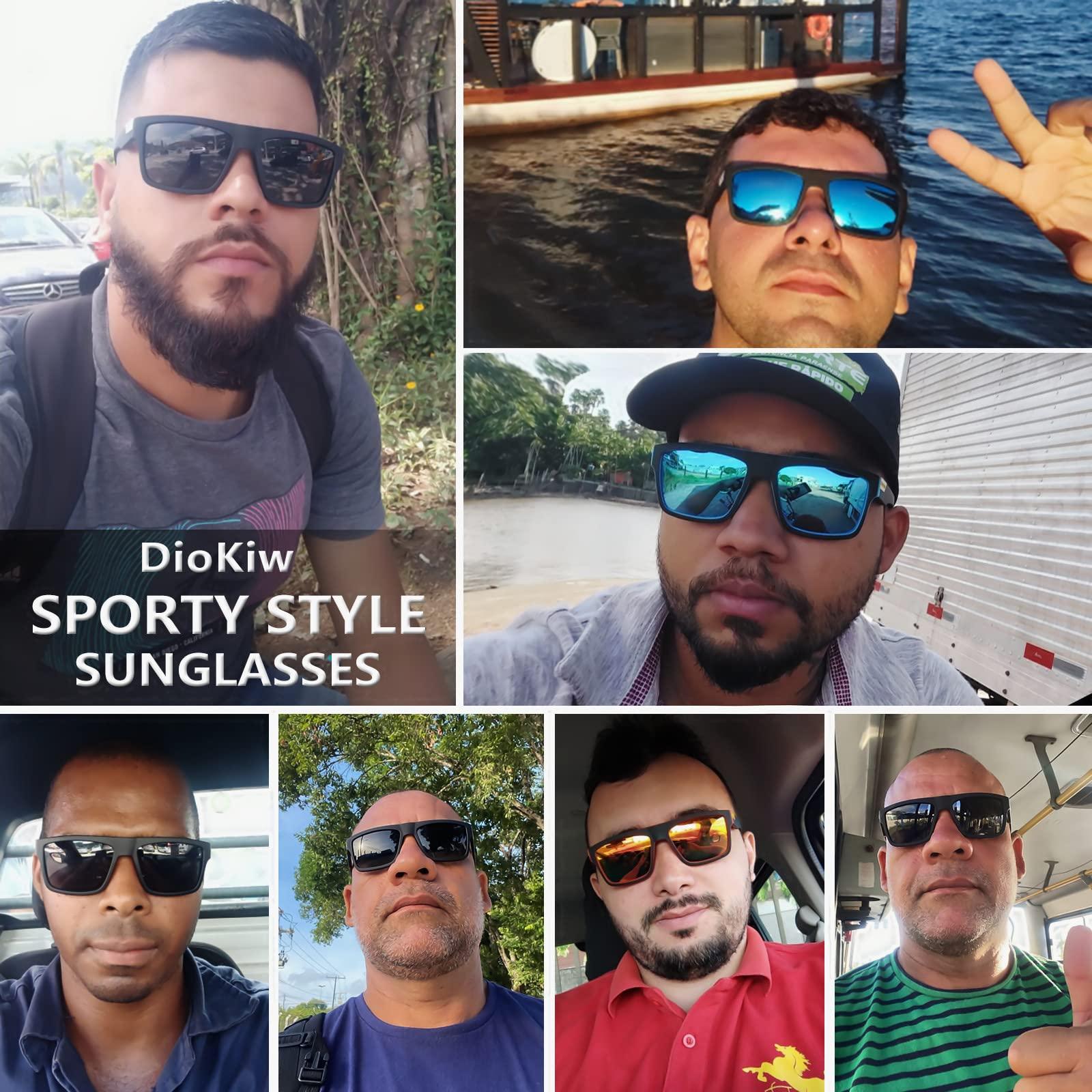 DioKiw DioKiw Polarized Sunglasses for Men Sporty Style Design Driving Travel Sun Glasses Lightweight Square Frame UV Protection Goggles