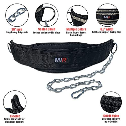 miR miR Weighted Vest Lifting Dip Belt with Chain
