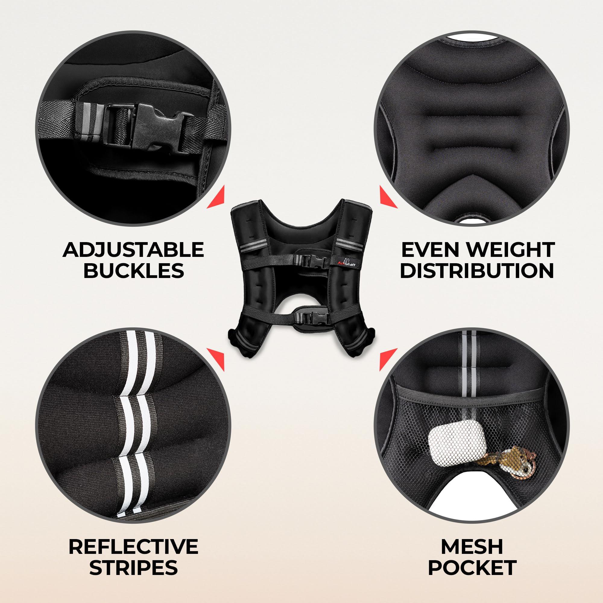 AmStaff Fitness Amstaff Fitness Weighted Vest - Weight Vest for Running, Strength Training & Muscle Building, Features Reflective Stripe for Safe Outdoor Workouts (20lbs, Pink)