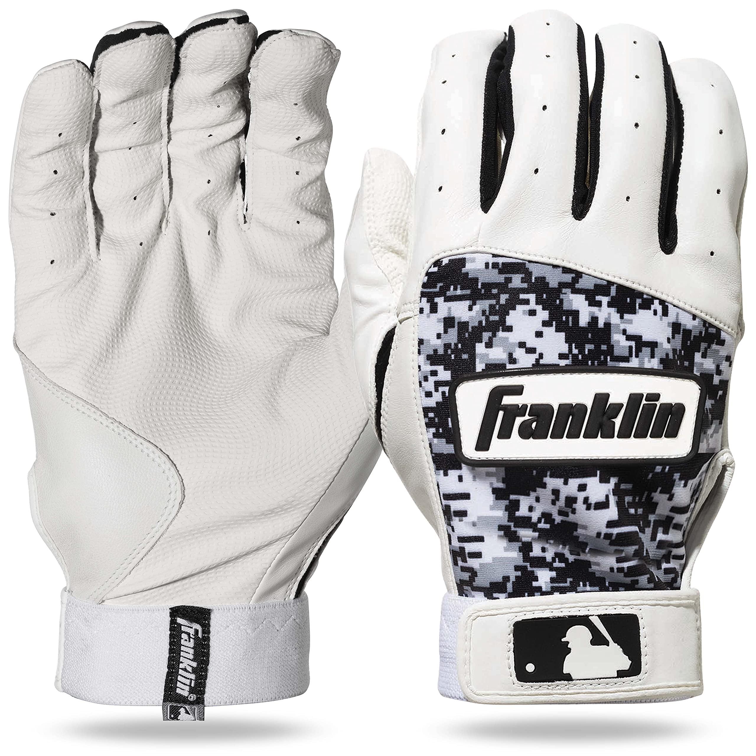 Franklin Sports Franklin Sports MLB Digitek Baseball Batting Gloves - Gray/White/Black Digi - Adult Medium