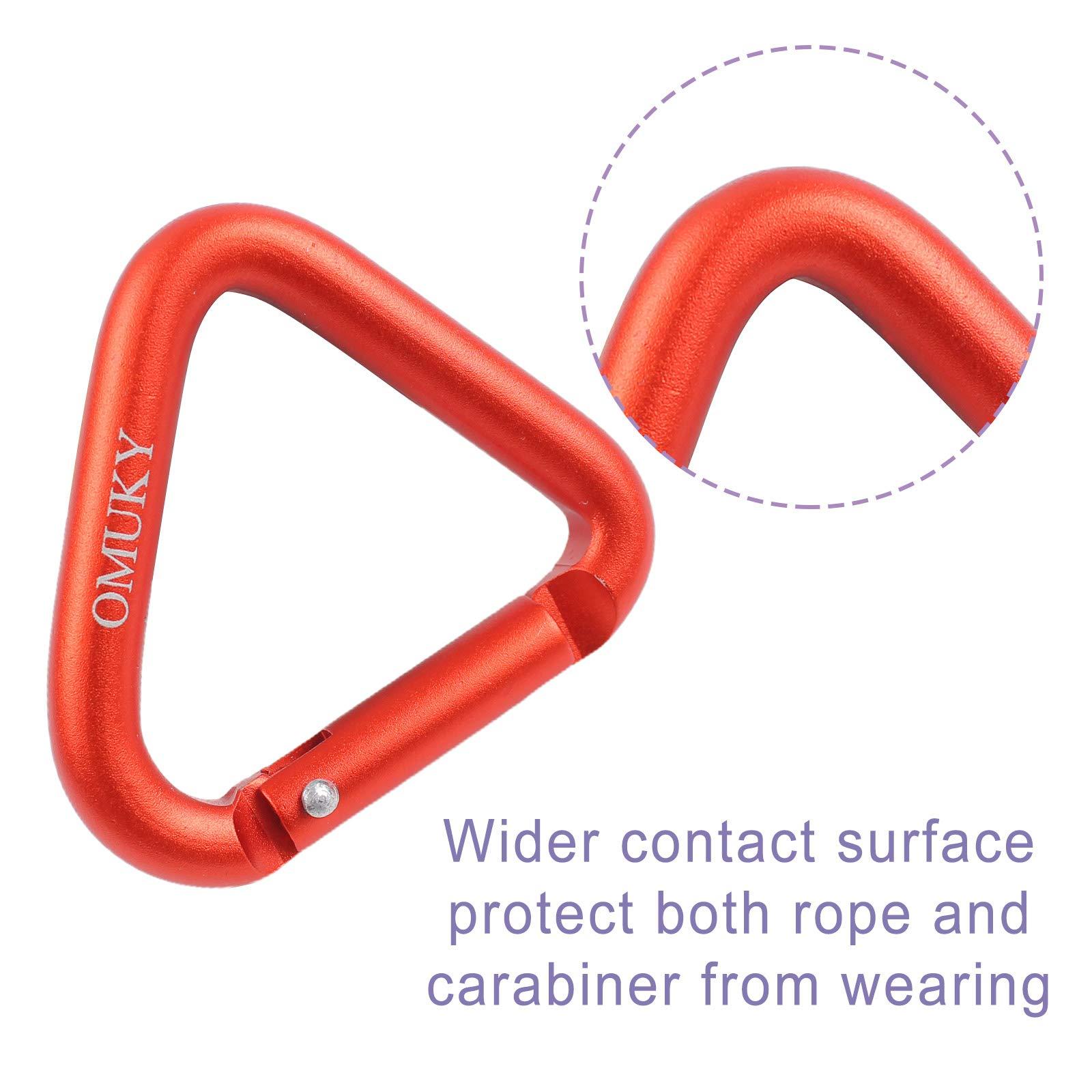 OMUKY OMUKY Triangle Shape Aluminum Carabiner Clip Heavy Duty Keyring Camping Accessories Large Straight Gate Carabiners 7-Pack (Triangle-7pcs)