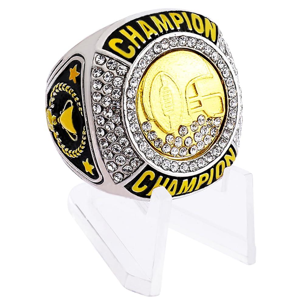 guancrown guancrown Football Championship Ring Trophy Award Gift Tournament Champions or Finalists Champion Ring (Size 9)
