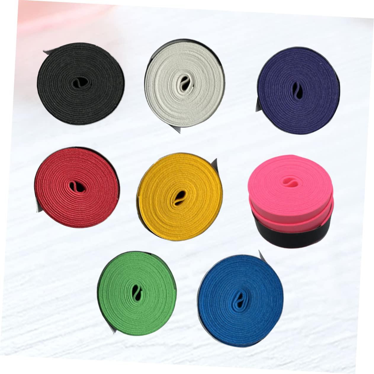 BESPORTBLE BESPORTBLE 16pcs Colorful Sweat Absorbent Racket Grip Bands for Badminton Tennis Pickleball and Fishing Rods Pu Soft Non-Slip Overgrip Mixed Colors