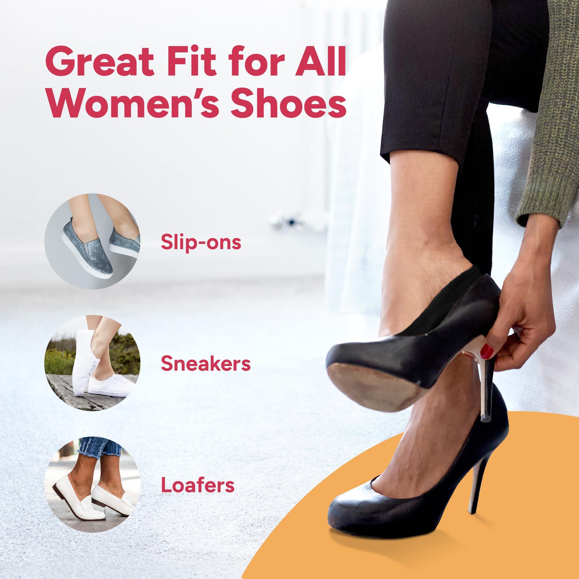 Eedor Eedor Women's No Show Socks, Comfy and Breathable Non-Slip, Low Cut Invisible Liner Socks for Casual and Formal Wear, Durable, Soft, Stretchable Fabric - 3 Pairs, Large, Size 8-10 - White