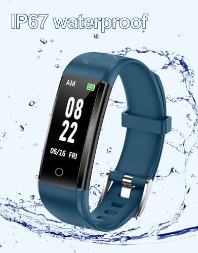 GRV GRV Fitness Tracker Non Bluetooth Fitness Watch No App No Phone Required Waterproof Pedometer Watch with Steps Calories Counter Sleep Tracker for Men Women Parents (Blue)