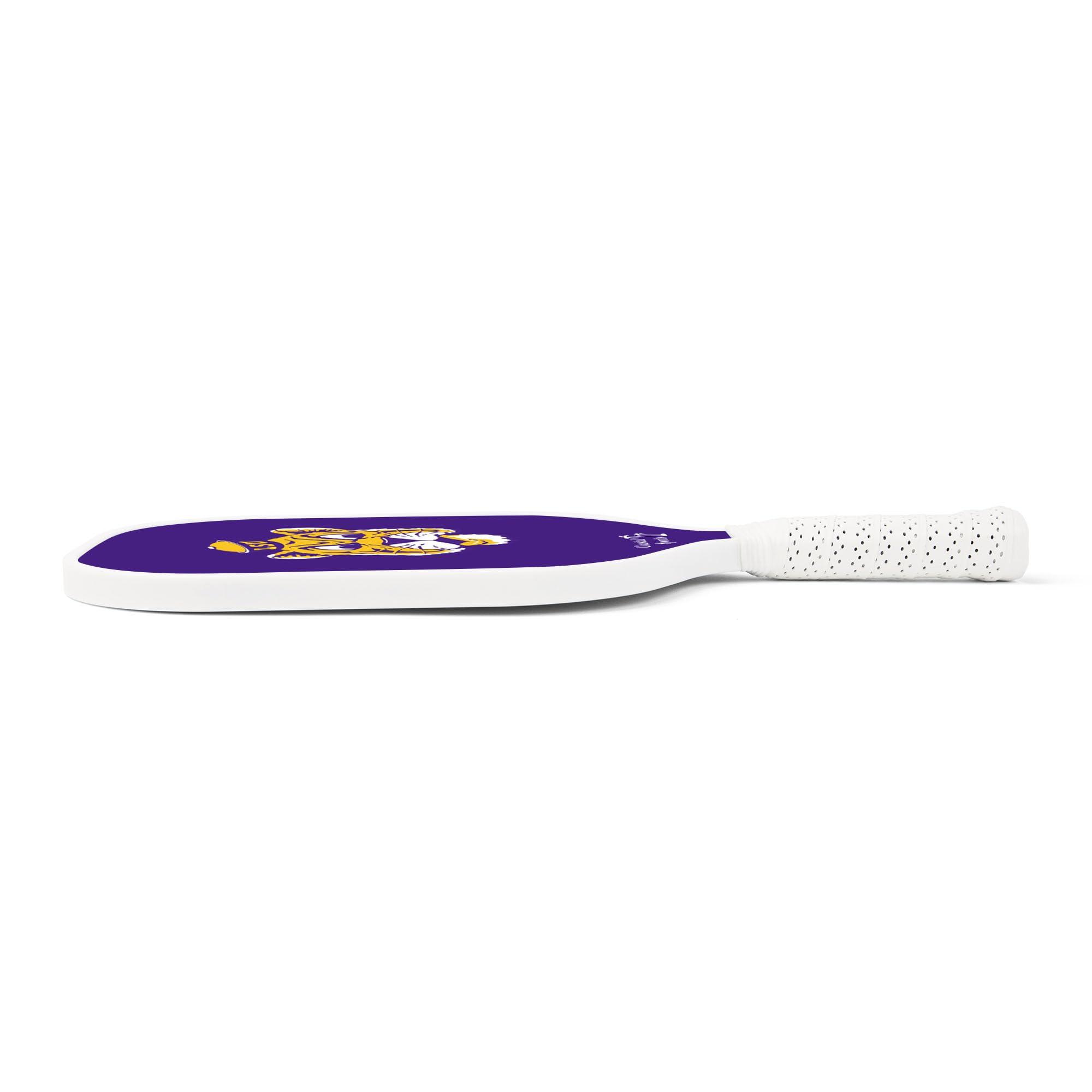 Coastal Sports LSU Pickleball Paddle | Officially Licensed Collegiate Pickleball Paddle | Honeycomb Polymer Core | Graphite Face | Premium Leather Grip | Lightweight