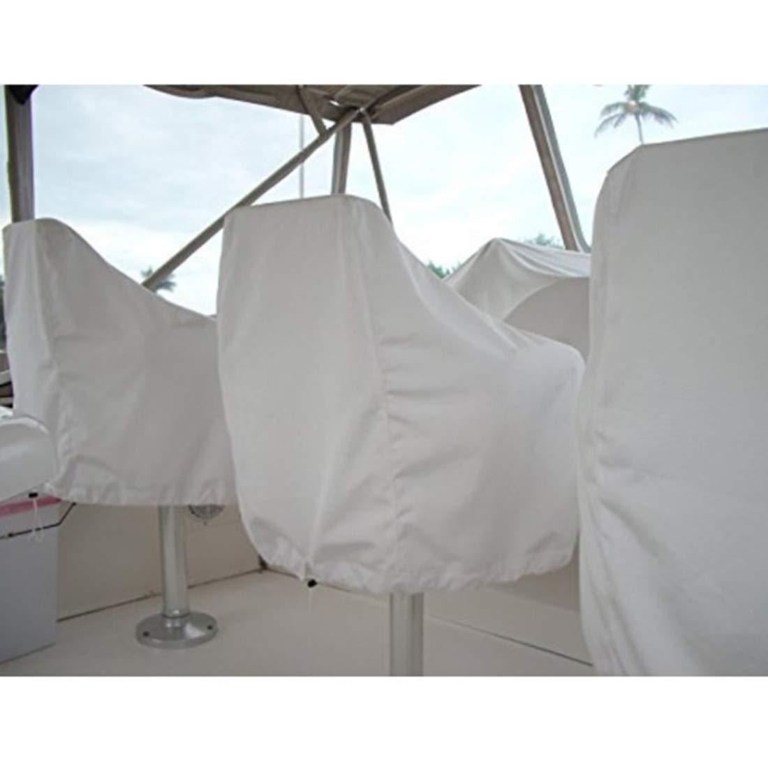 WOMACO WOMACO 2 Pack Boat Seat Cover, Outdoor Waterproof Pedestal Pontoon Captain Boat Bench Chair Seat Cover, Oxford Fabric Helm Chair Protective Covers (Silver, 4 Pack)