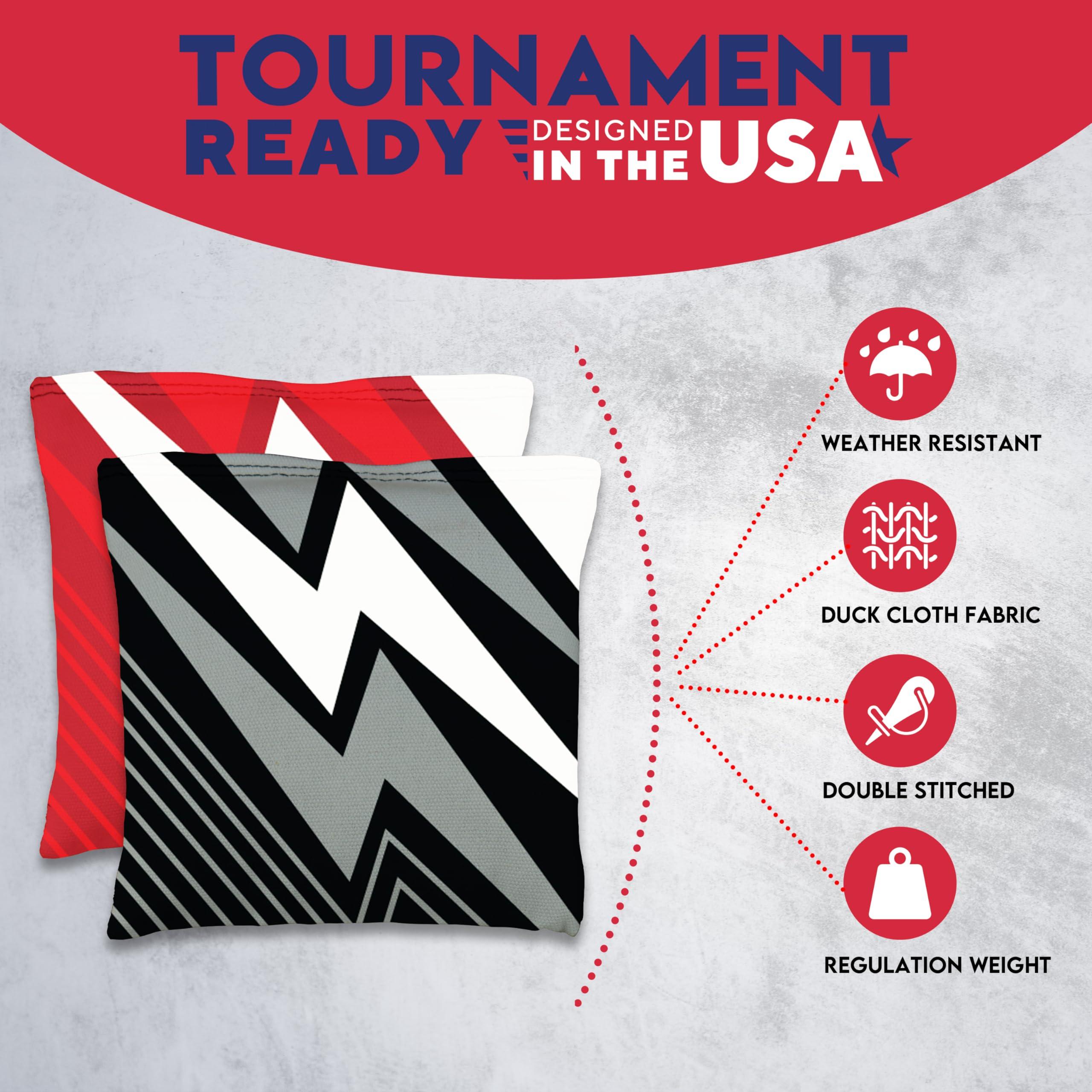 BackYardGamesUSA CornholeGamesUSA Pro Cornhole Bags Set of 8 Regulation - Professional Cornhole Bags for Tournament Play, Slick n Stick Bean Bags for Cornhole, Corn Hole Bags Regulation Set of 8- Made in USA