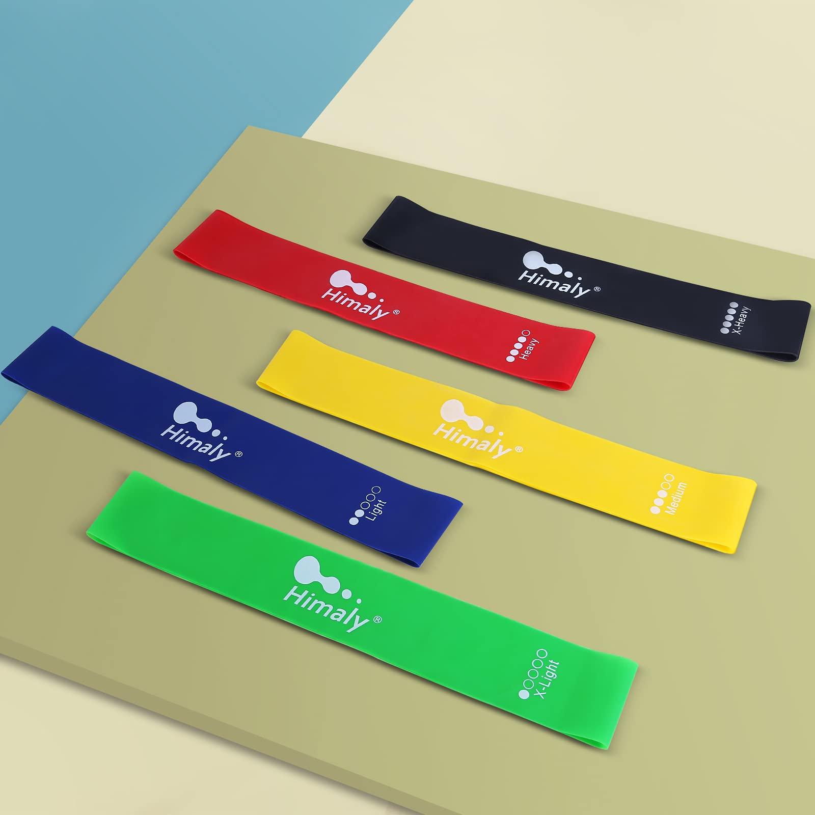 himaly Himaly Resistance Bands Loop Exercise Bands Set with 5 Resistance Levels Elastic Bands for Training, Yoga, Set of 5 Pcs