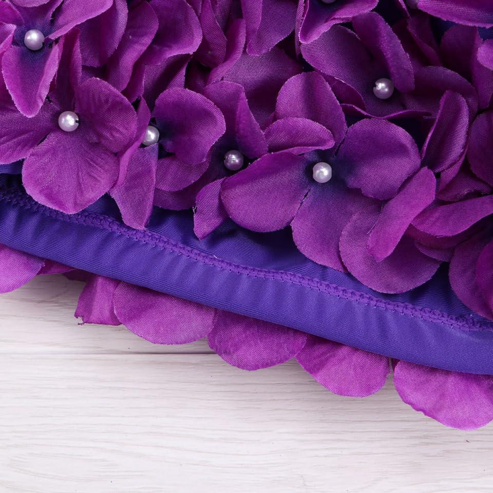POPETPOP POPETPOP Flower Swim Cap - Floral Retro Swim Cap for Women, Funny for Long, Short Hair, Sport for Swimming Pool, Beach, Vacation(Purple)
