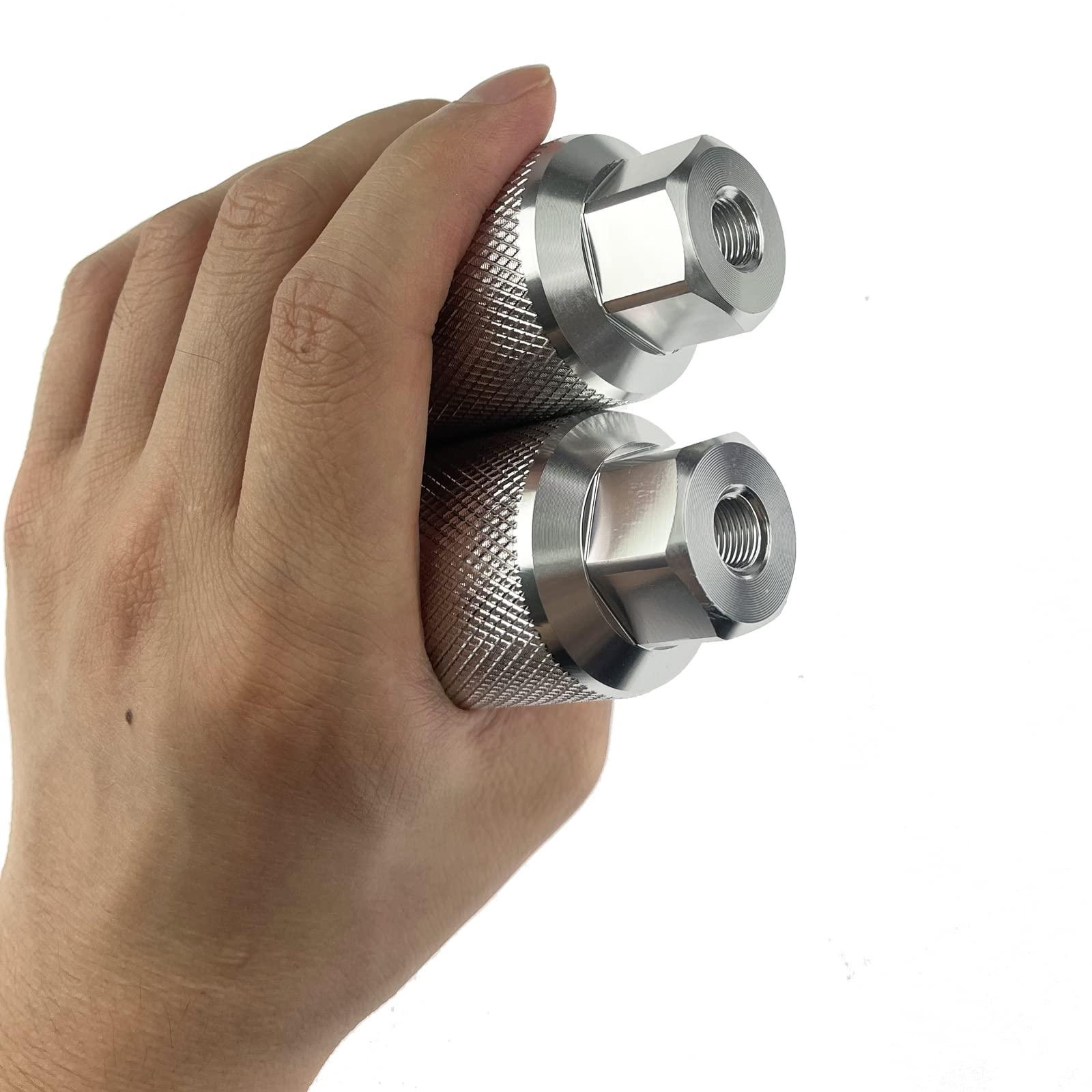 Zelerdo Zelerdo 2 Pairs Aluminum Alloy Bike Pegs for Mountain Bike Cycling Rear Stunt Pegs Fit 3/8 inch Axles (110x38 mm) (Silver)