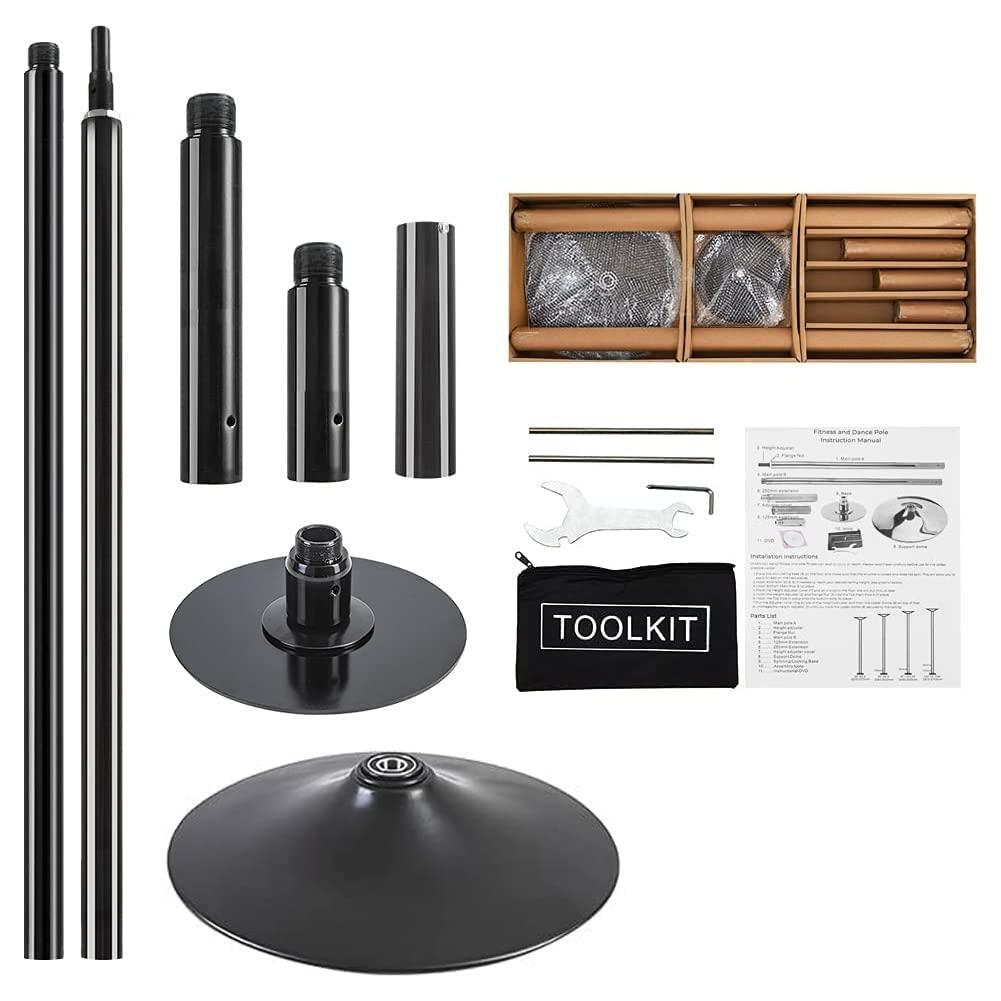 PRIORMAN PRIORMAN Pole Dancing - 45mm Spinning & Static Dance Pole Portable Dance Pole for Studio & Home Fitness (Black)