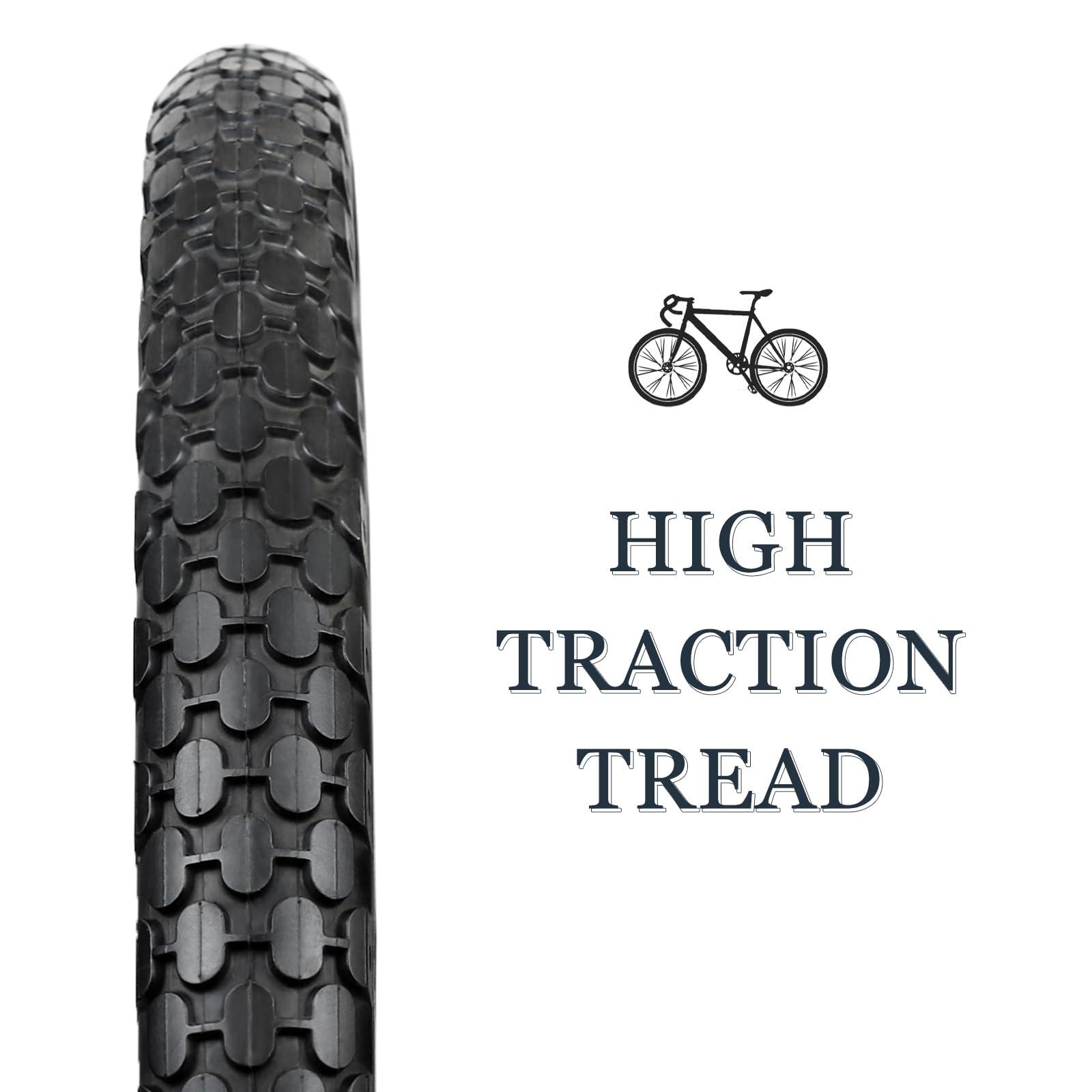 YILUXING 24x2.125 Inch Bicycle TiresYILUXING Folding Replacement Tires for Beach Cruiser Bike 2 Pack Bike Tires & Tubes with White Wall