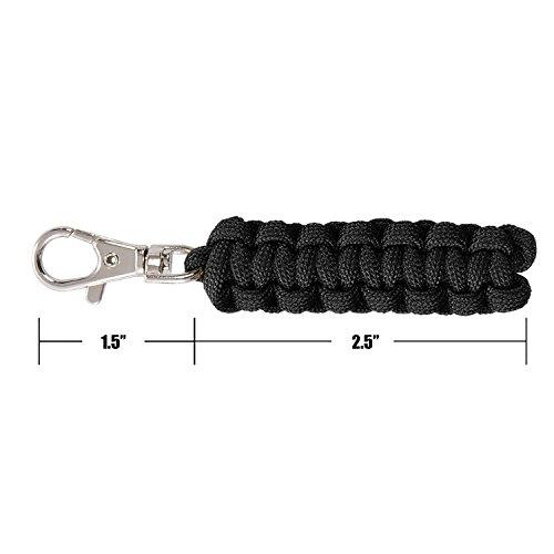 Techion Techion 4 Pack Paracord Zipper Pulls for Backpacks, Tents, Trolley Cases, Traveling Cases, Jackets and Many Other Items That with Zippers (Black)