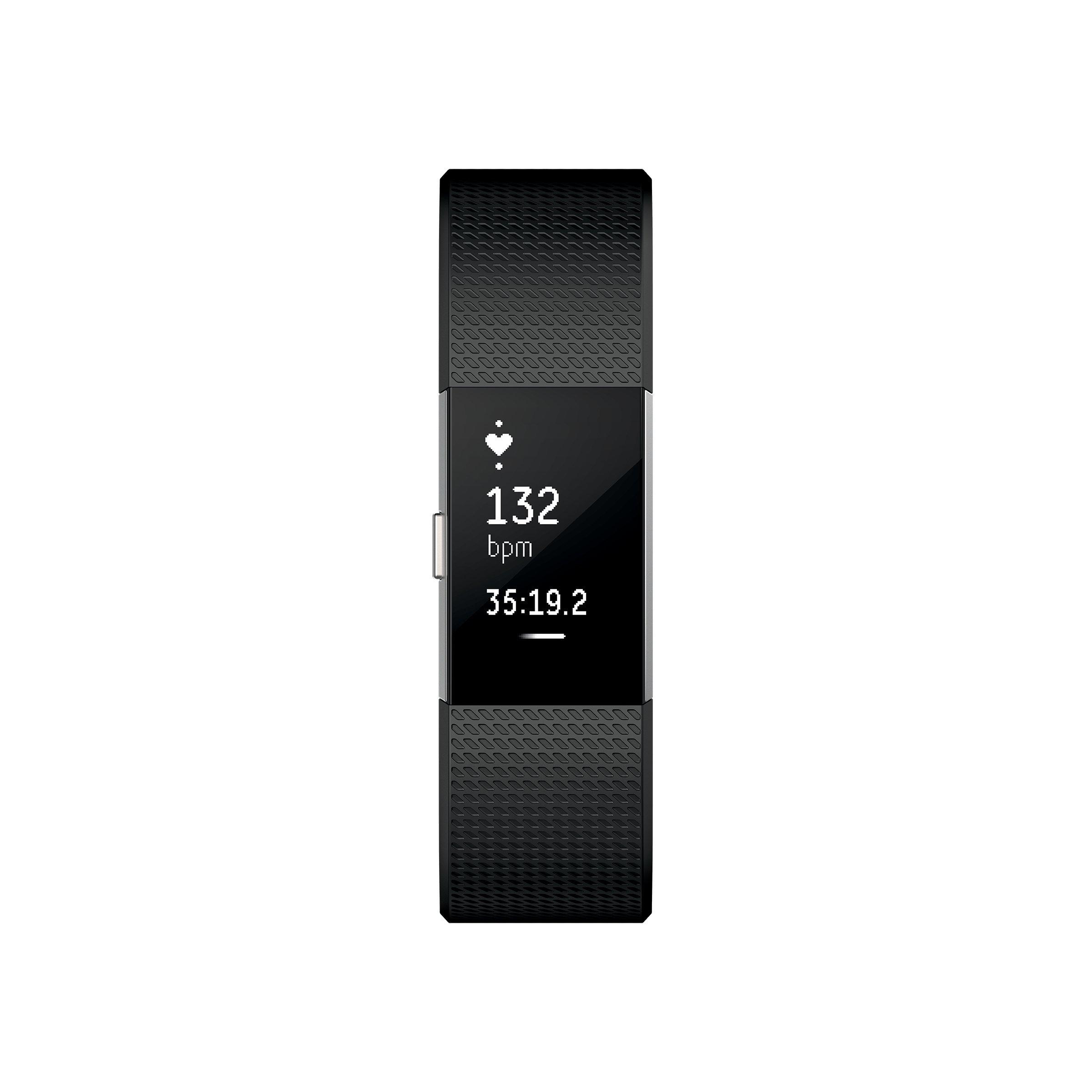 Fitbit Fitbit Charge 2 Heart Rate + Fitness Wristband, Black, Large (US Version), 1 Count