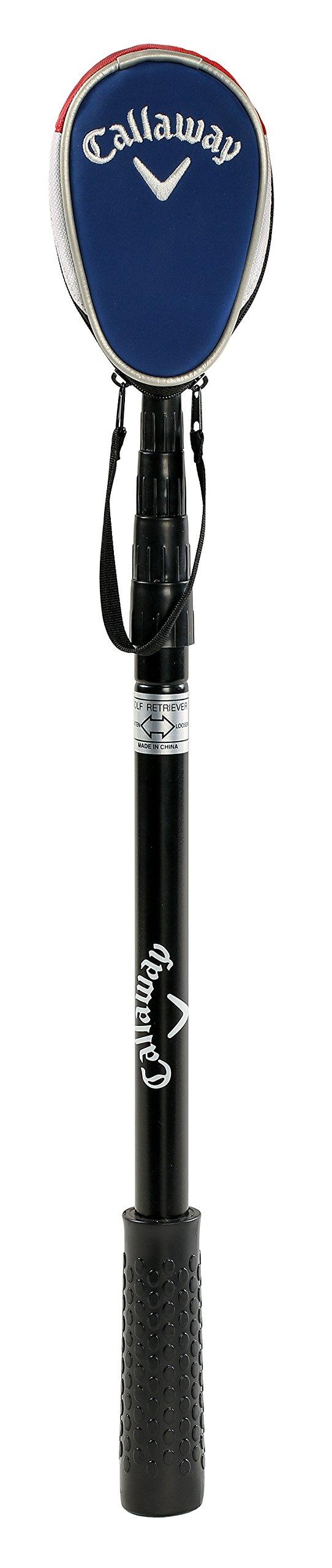 Callaway Callaway Golf Ball Retriever for Water, Telescopic with Dual-Zip Headcover, Black, 15 Feet