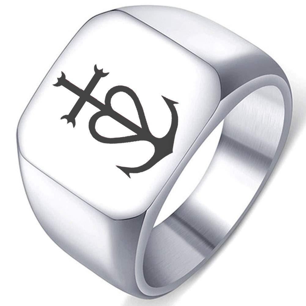 Anchor Heart Anchor Heart Faith Hope Charity Stainless Steel Cross of Camargue Gardians Ring