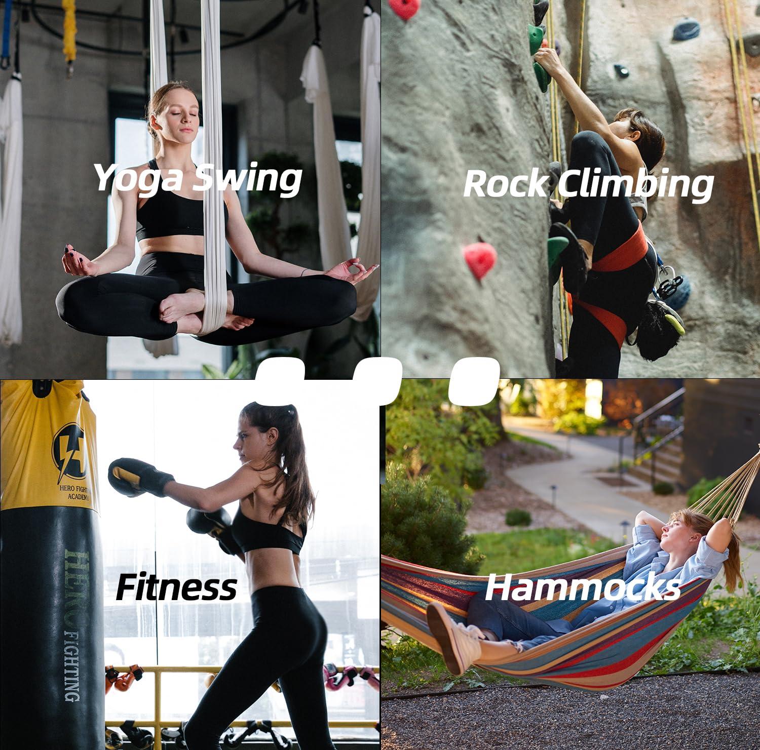 EZYA EZYA Carabiner Clips Heavy Duty 25KN/5600LB - 4.3\" Large Caribiniers for Hammocks, Rigging, Gym, Yoga - Steel Caribeana