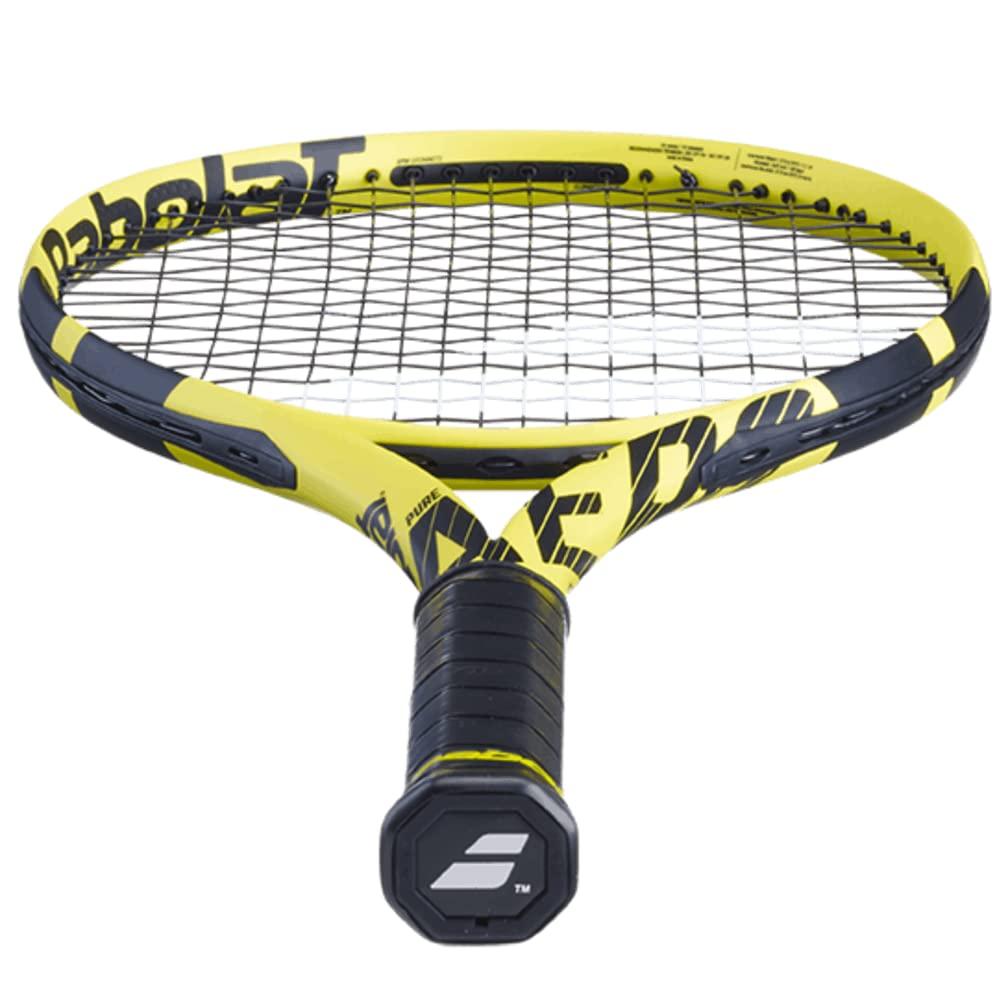 Babolat Babolat Pure Aero Team Tennis Racquet - Strung with 16g White Syn Gut at Mid-Range Tension (4\" Grip)