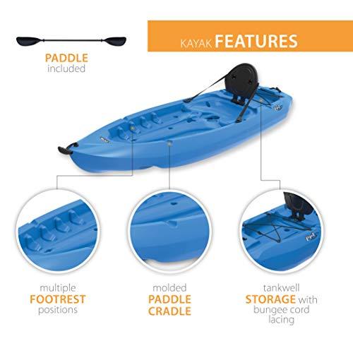 Lifetime Lifetime Lotus Sit-On-Top Kayak with Paddle (2 Pack), Blue, 8'