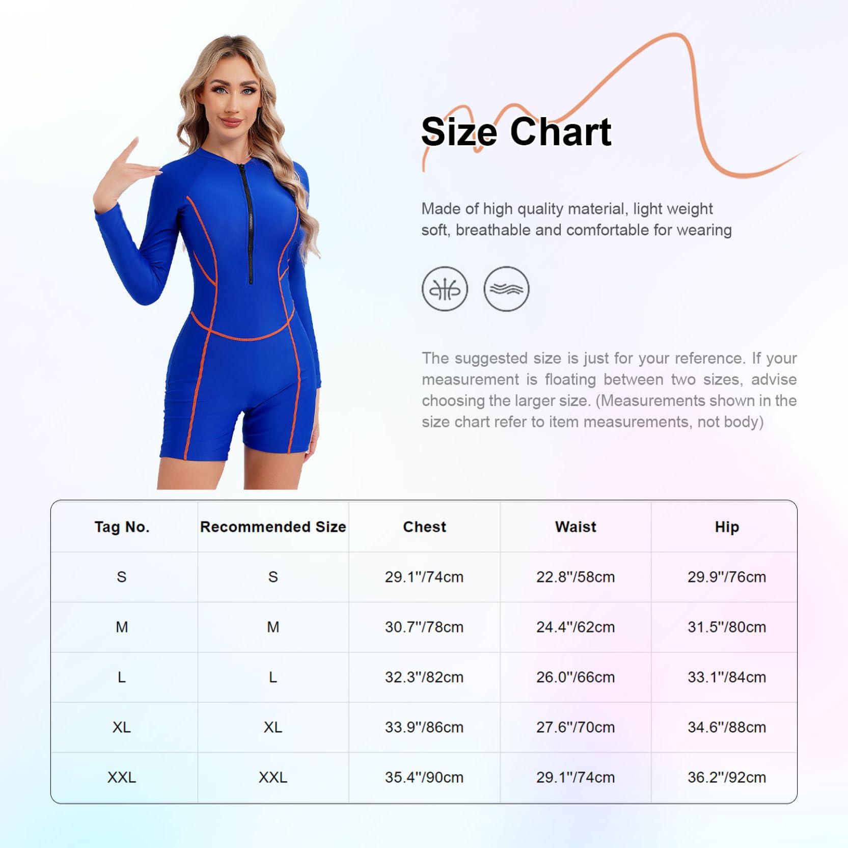 Nikiikoo Nikiikoo Womens Surf Rash Guard Swimsuit One Piece Boyleg Swimwear Sun Protection Zipper Long Sleeve Wetsuit G#Black22 Large