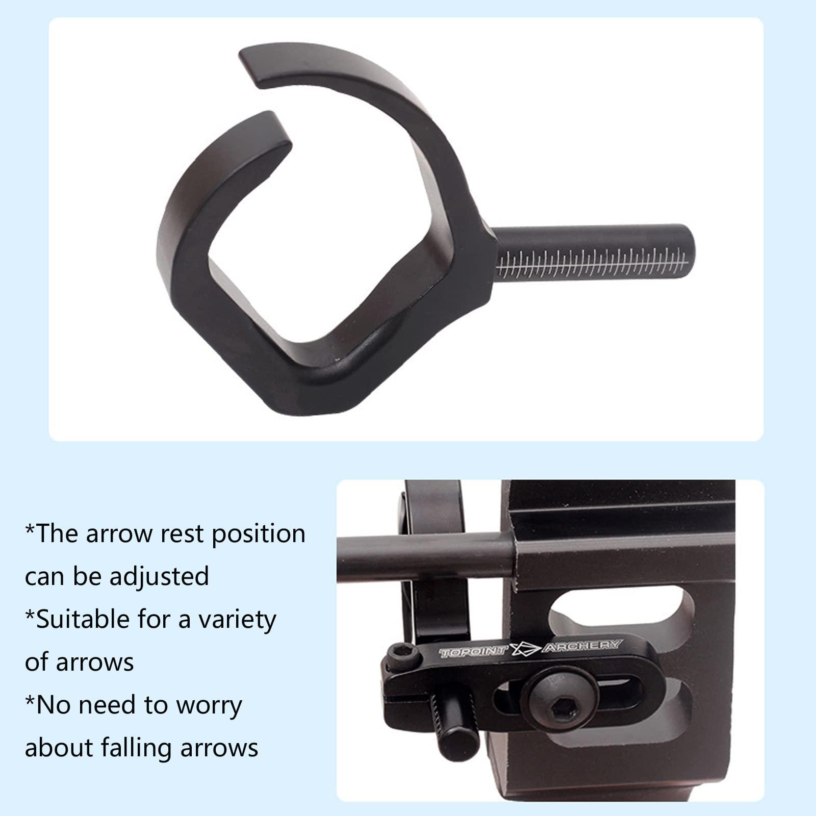 Lamehfyo Lamehfyo Archery Bowfishing Arrow Rest Aluminum Alloy Arrow Rest Right and Left Hand Use Archery Arrow Rest for Compound Bow Recurve Bow Fishing Accessory (Black)