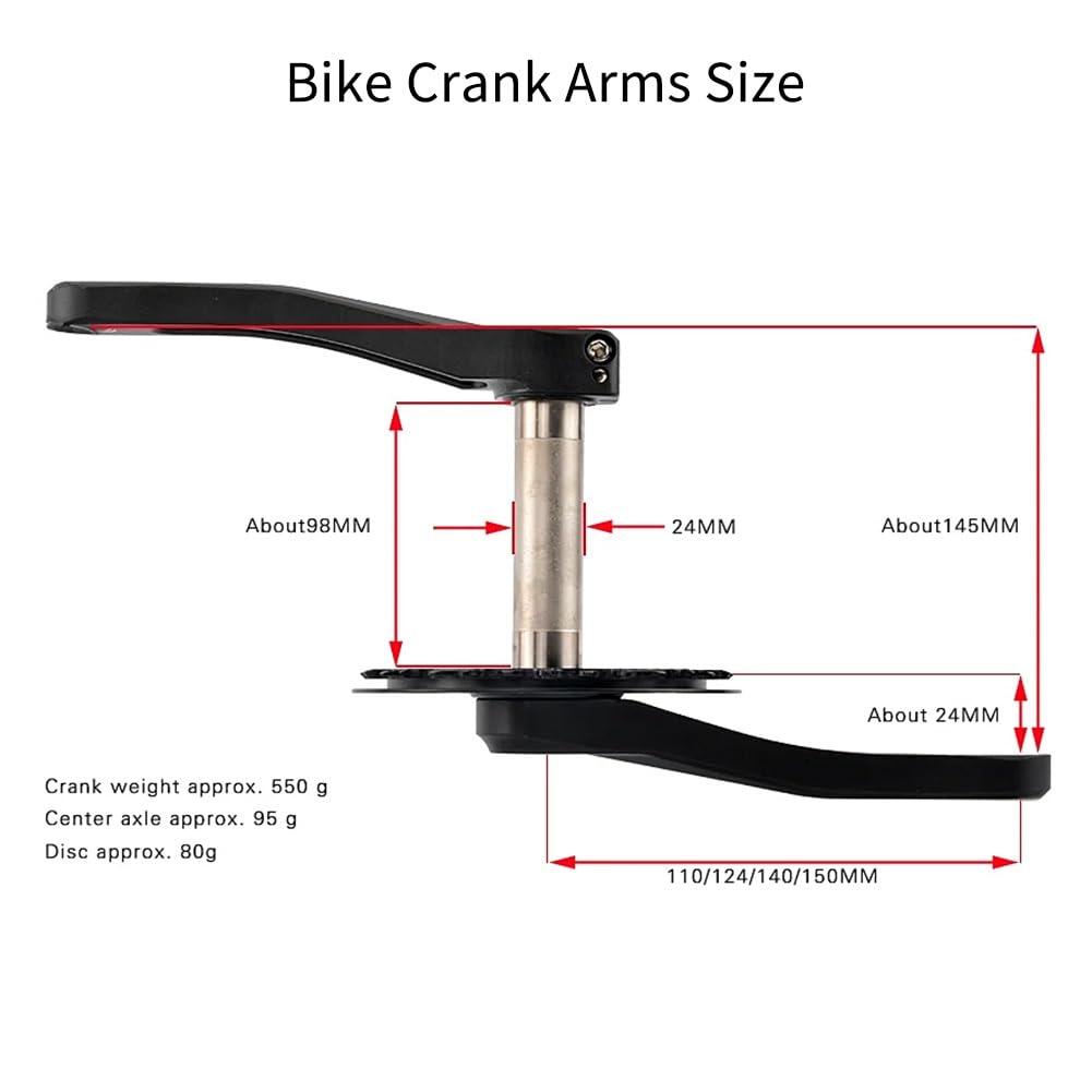 MLIKYRGK Childrens Mountain Bike Crankset,110/127/140/150/155/160MM GXP Bike Crank Arms,Hollow Integrated Folding Bicycle Crank,Wide 28/30/32/34/36T Single Speed Round Narrow Chainring 7-12S With BB(30T,110mm)