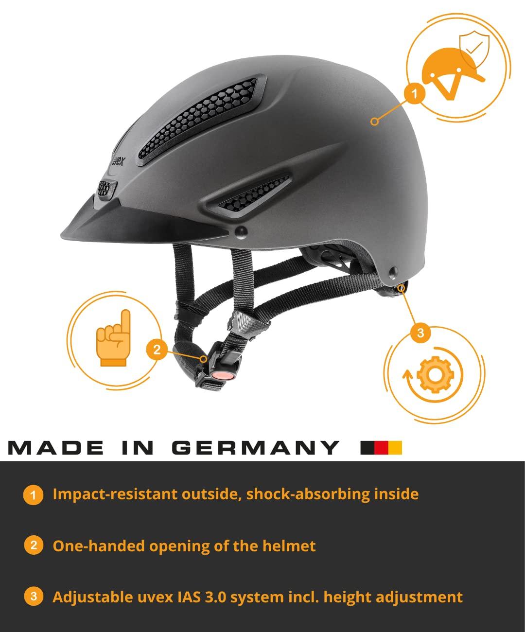 uvex sports uvex perfexxion II Horse Riding Helmet for Women & Men, Anthracite, S-M - Adjustable & Excellent Ventilated Helmet