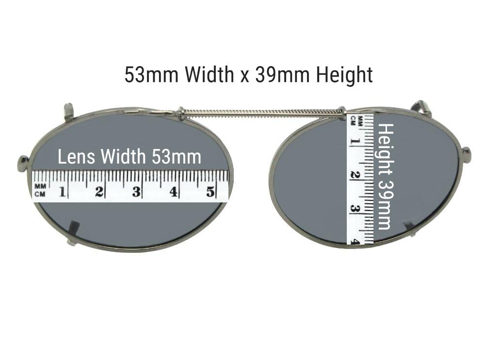 Sunglass Rage Oval Non Polarized Gray Lens Clip On Sunglasses (Lite Pewter -NON Polarized Gray Lens, 53mm x 39mm)