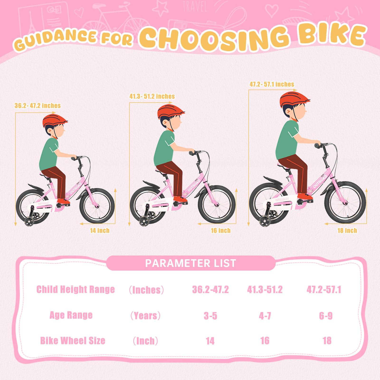 MarKnig MarKnig 18 Inch Folding Kids Bike for 6-9 yrs Old Boys and Girls, Freestyle Kids Bicycle with Dual Brakes & Flash Training Wheels, Toddler Bicycle for Beginners, Pink Girls Bike