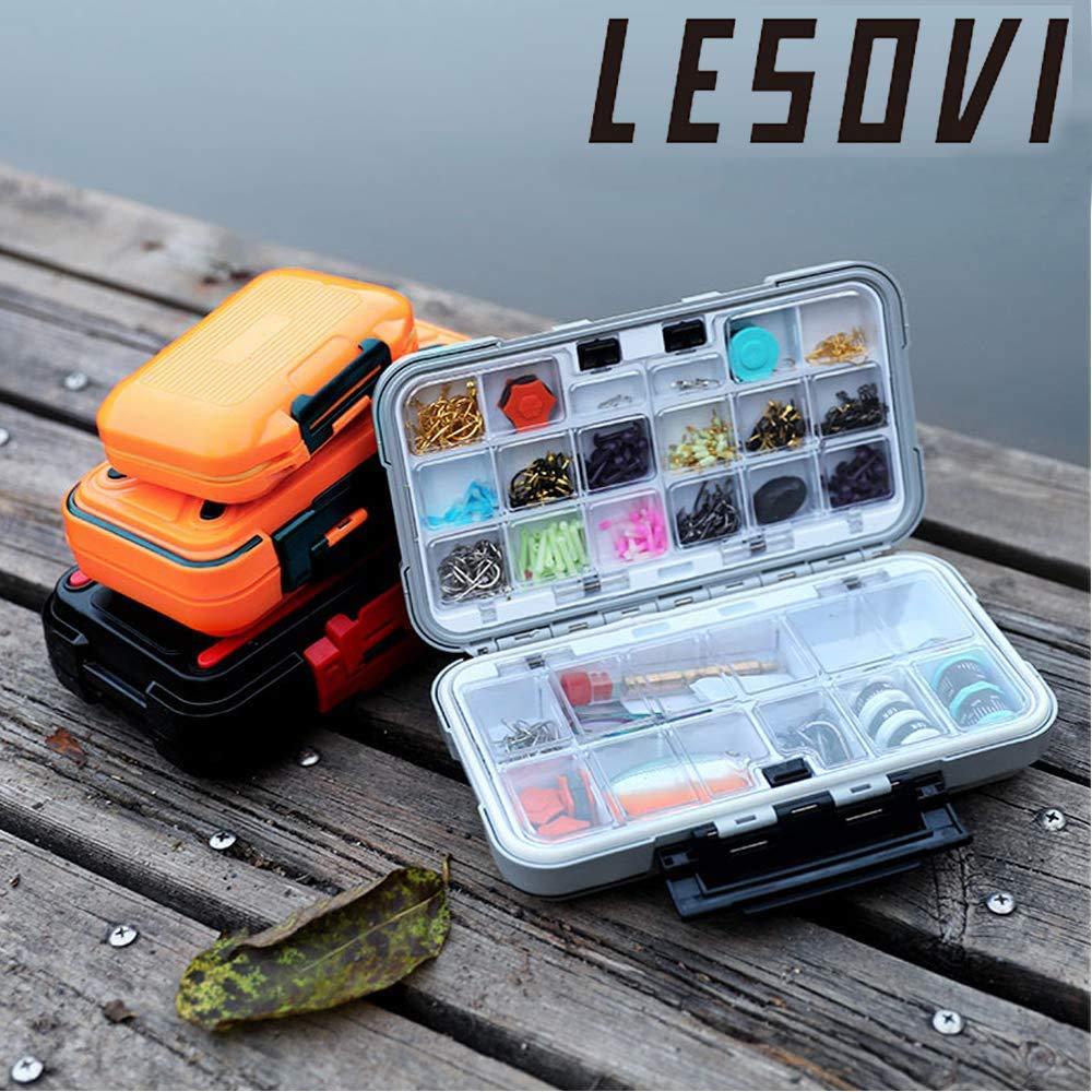 LESOVI LESOVI Fishing Lure Boxes, Waterproof Portable Tackle Box Organizer with Storing Tackle Set Plastic Storage - Mini Utility Lures Fishing Box, Small Organizer Box Containers for Trout, Jewelry, Bead