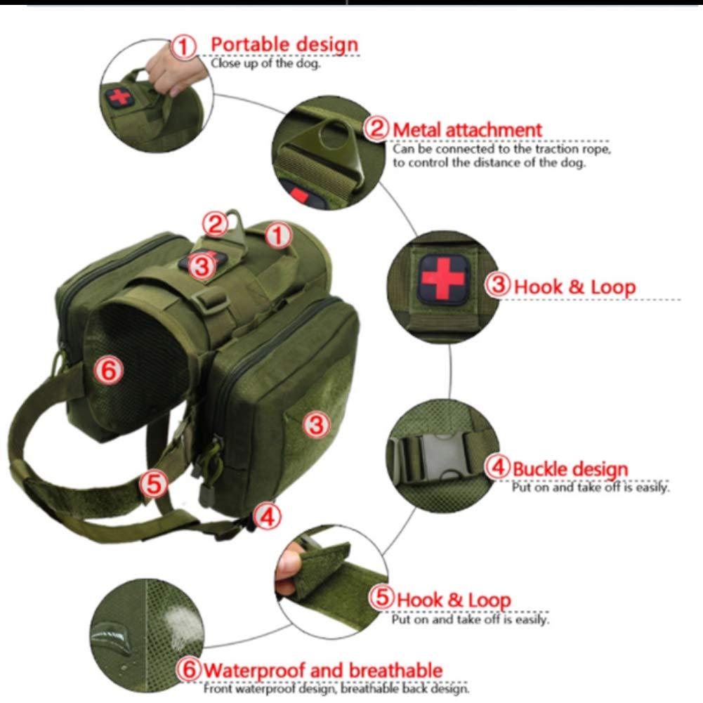 PJDDP PJDDP Tactical Dog Harness,Tactical Dog Vest,Adjustable Dog Training Vest, K9 Service Dog Vest Working Dog Vest with Handle for Small Large Dogs with Accessory Package,Black,M