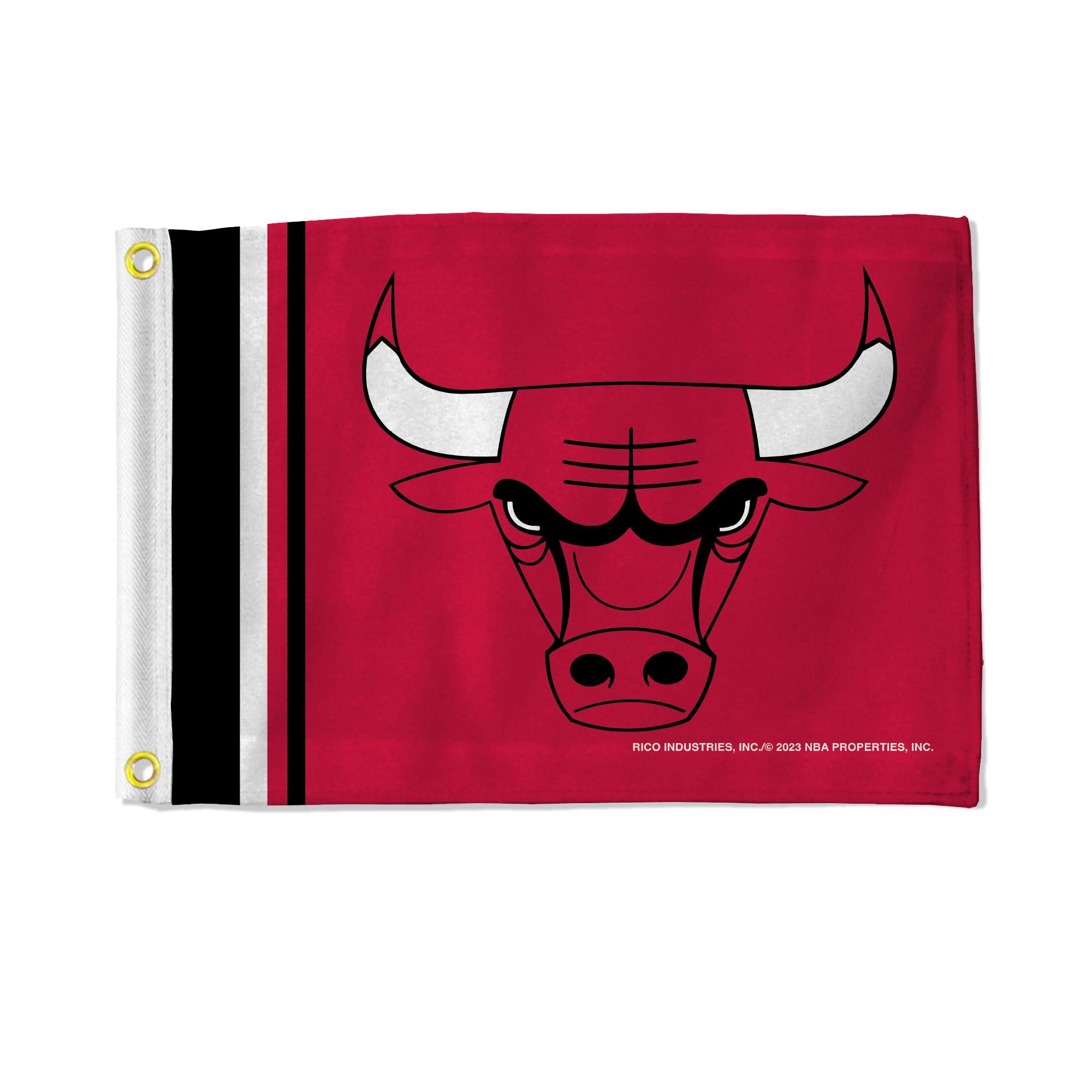 Rico Industries Rico Industries NBA Basketball Chicago Bulls Standard Utility Flag - Double Sided - Great for Boat/Golf Cart/Home ect., 12" x 17"