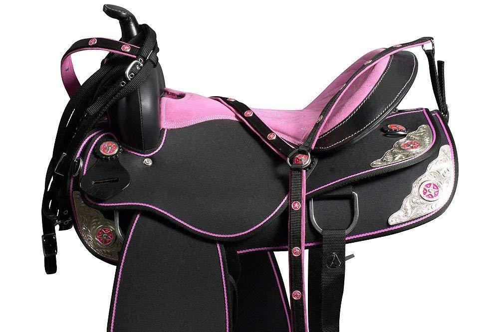 Deen, Enterprises Deen, Enterprises Youth Child Synthetic Western Pony Miniature Horse Saddle Tack Get Matching Headstall, Breast Collar & Saddle Pad Size 10\" to 12\" Inches Seat Available (12\" Inches seat)