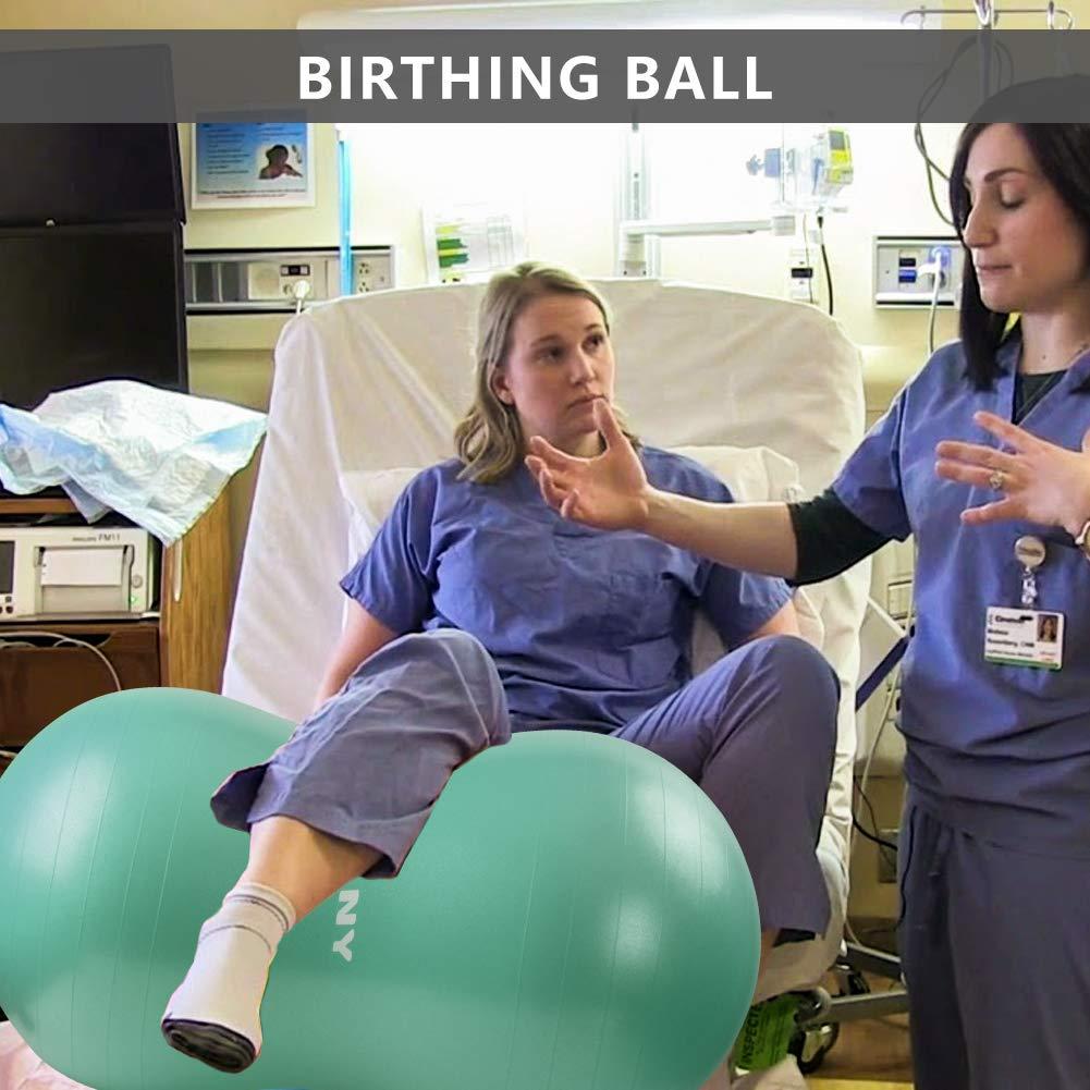 Inpany INPANY Peanut Ball - Anti Burst Exercise Ball for Labor Birthing, Physical Therapy for Kids, Core Strength, Home & Gym Fintness (Include Pump)