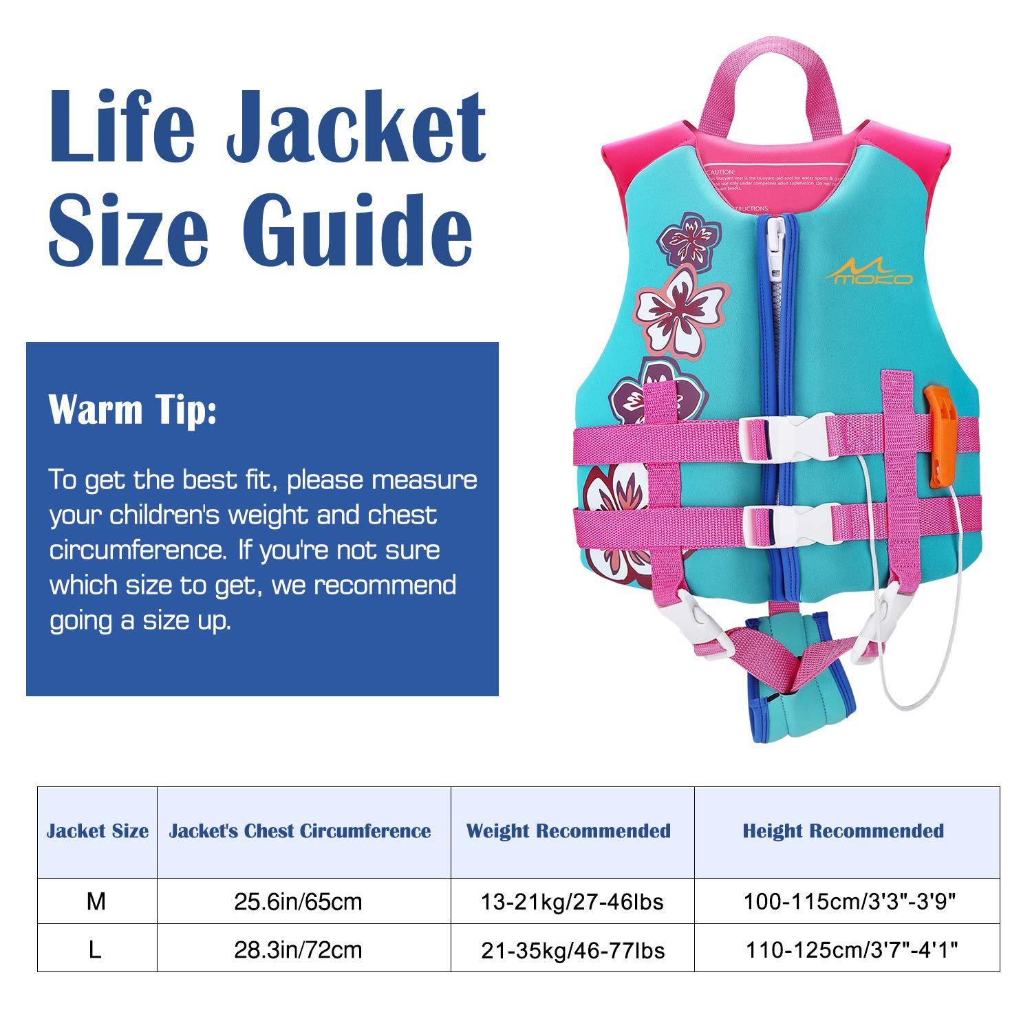 MoKo MoKo Swimming Vest for Kids 27-46 lbs, Clearance Children Swim Vests Water Activity Equipment Cute Pattern Watersports Swimming Device for Toddlers Boys Girls, M Size - Lake Blue
