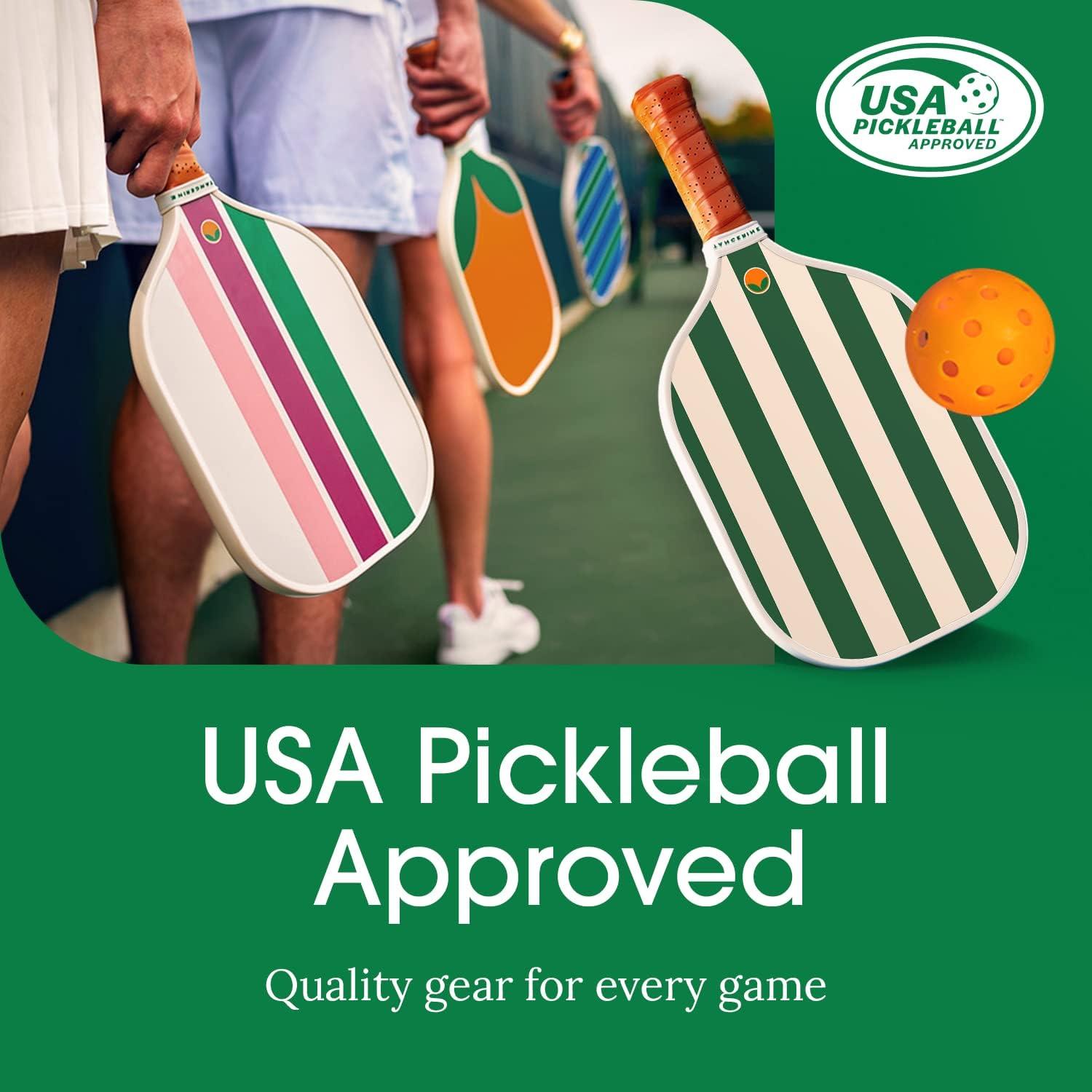 Tangerine Tangerine Pickleball Paddle - Cool & Unique Designs - Lightweight with Honeycomb Core & Fiberglass Surface - Gifts for Pickleball Lovers - USAPA Approved - Nantucket