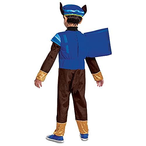 Disguise Chase Costume for Boys, Deluxe Paw Patrol Movie Character Outfit with Badge, Toddler Size Medium (3T-4T)