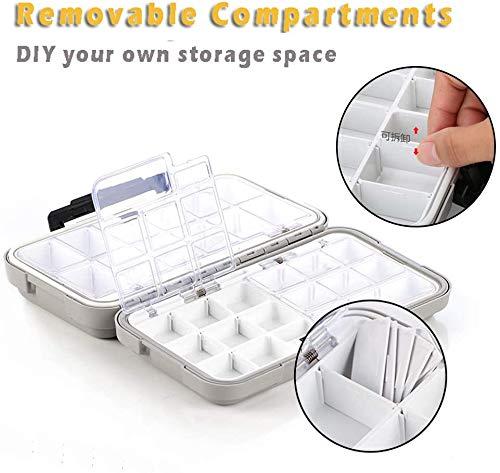 LESOVI LESOVI Fishing Lure Boxes, Waterproof Portable Tackle Box Organizer with Storing Tackle Set Plastic Storage - Mini Utility Lures Fishing Box, Small Organizer Box Containers for Trout, Jewelry, Bead