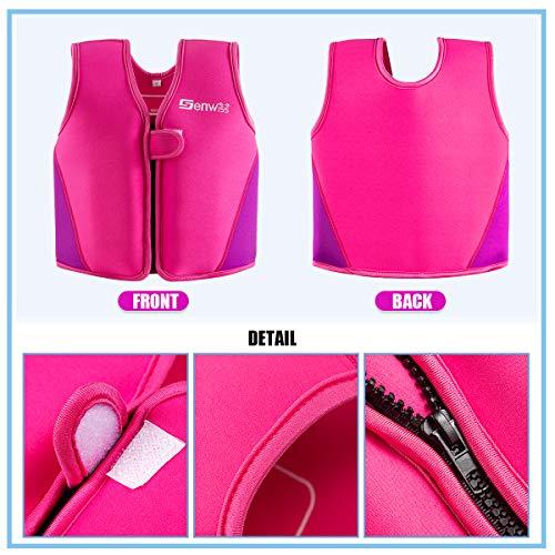 Genwiss Toddler Girl Swim Vest - Genwiss Baby Swim Vest for Age 3-4 Years Child Kids Fit 28-38 lbs,Size Medium, Pink