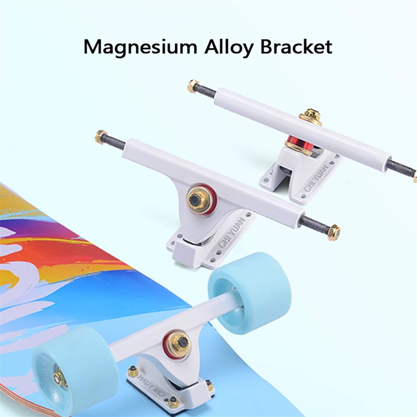 KHUY Complete Skateboard 46\" X 9\" Longboard, Pro Skate Board Longboards for Cruising, Free Style, Downhill and Dancing, Long Boards Skateboards for Teens Adults Beginners Boys Girls ( Color : A with LED )