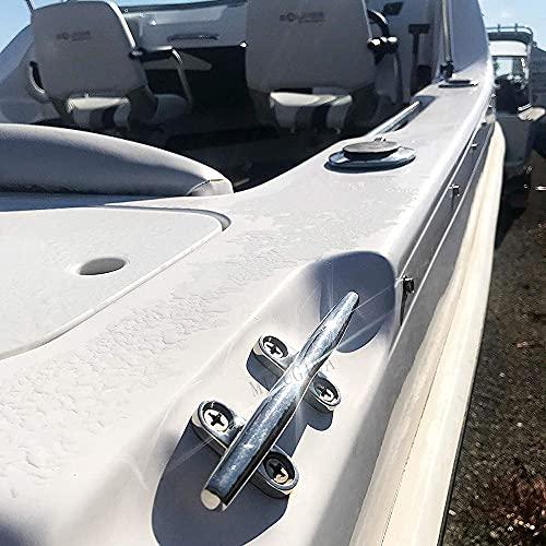 MIZUGIWA MIZUGIWA 6 inch Boat Cleat 316 Stainless Steel Dock Cleat Open Base Cleats Boat Dock Cleats Rope Cleat with Fasteners for Boat Docks,Decks,Kayaks,Marine, Nautical Decor,Pack of 2